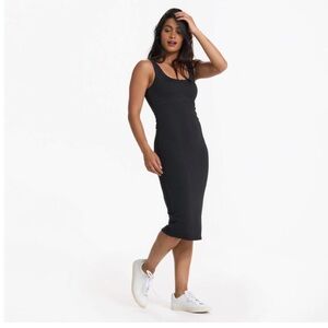 NWT 🆕 Vuori - Heather Black Midi Dress | XS | Halo Essential Dress